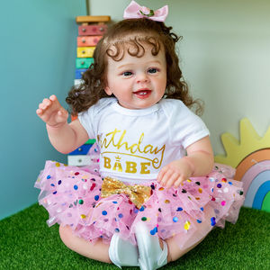 NPK 60CM Haute Qualité <span class=keywords><strong>YANNIK</strong></span> Grande Taille Bébé Reborn Toddler Populaire Fille Poupée Doux Câlin Corps avec Cheveux Bruns Enracinés - Product Image 1