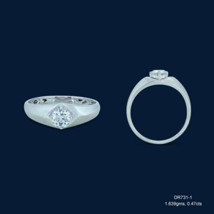 Anillo de Lujo para Hombre con Diamante Cultivado en Laboratorio de Excelente Calidad, Corte Esmeralda, 0.47ct, Joyería Fina para Uso Diario, Regalo, Precio Accesible - Product Image 1
