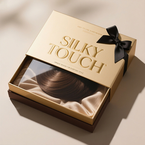 Tóc Sang Trọng Tóc Giả Bao Bì Hộp Đen Đóng Cửa Từ Gói Cứng Nhắc Satin Lót Hộp Quà Tặng Cho Tóc Giả Với Satin Vải Chèn - Product Image 5