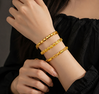 Bracelet unisexe en laiton plaqué or 24 carats, style punk, chaîne torsadée queue de renard 6 mm, cadeau