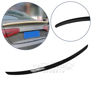 Yeni çıkış dış aksesuarlar ABS karbon Fiber S4 stil arka bagaj dudak Ducktail Spoiler Audi A4 B8 için 2013 2014 2015 2016