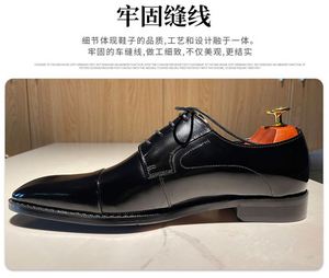 Zapatos de Vestir para Hombre 2025, Hechos a Mano con Cuero Vacuno Genuino, con Cordones, Punta Cuadrada, Suela de Goma Antideslizante, Ligeros y Transpirables - Product Image 6