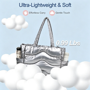 Factory OEM Stylish Lightweight Portable Foldable Shoulder Bag <b>Laptop</b> <b>Compartment</b> Soft Quilted Nylon Puffer Tote Bag Women Daily - Product Image 3
