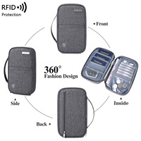 Portefeuille de voyage grande capacité avec porte-stylo et protection RFID pour passeports et documents familiaux
