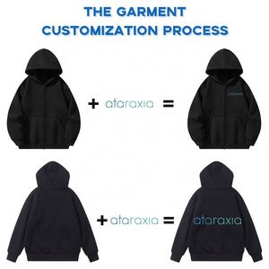Custom Logo Printed Sports Autumn Cotton Zipper Hoodie Unisex Heavyweight Oversized Hoodies Cotton Hoodies Sweatshirts - Product Image 5