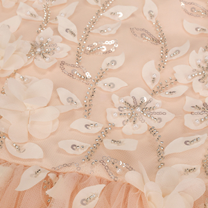 Robe sans manches en dentelle pour jeunes filles, ornée d'une élégante broderie florale - Product Image 4