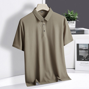 Short d'été pour hommes pour POLO Shirt New Business Casual Solid Color Simple Versatile Lapel T-Shirt Breathable Embroidery Canva - Product Image 3