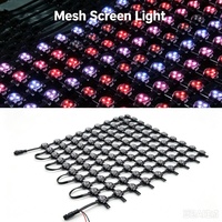 Écran LED transparent en maille pour extérieur P50 IP65, écran à grille de pixels flexible pour projet d'éclairage de façade de bâtiment commercial