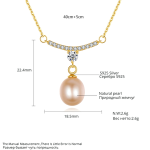 PAG & <span class=keywords><strong>MAG</strong></span> รอบรูปร่างเงิน925จี้ธรรมชาติน้ำจืด Pearl Strand สร้อยคอสำหรับสุภาพสตรี - Product Image 2