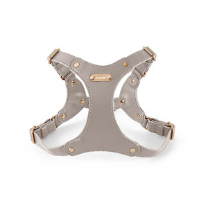 Harnais de marche d'été de luxe pour chien de compagnie colliers et laisses en cuir de vache avec motif uni - Product Image 4