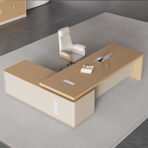 Escritorio Ejecutivo Moderno de Lujo para Oficina, Escritorio Ejecutivo en Forma de L de Roble Extensible para CEO, Muebles de Oficina de Lujo - Product Image 3