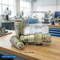 Ensembles de raccords rapides hydrauliques Naiwo ISO7241-A en acier au carbone, filetages NPT/BSP, résistants à la haute pression et à la corrosion (1/4" 1")
