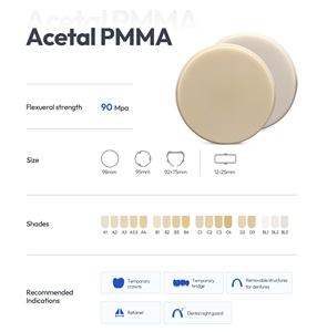 Vsmile Materiali da Laboratorio Odontotecnico di Tendenza Resina Acetalica Flessibile <span class=keywords><strong>PMMA</strong></span> Certificato CE Classe II con Resistenza alla Flessione di 90MPa per Corone Dentali Provvisorie - Product Image 2