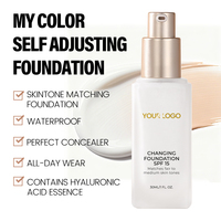 Fond de teint changeant de couleur SPF15, couvrance totale, liquide, fond de teint de luxe, marque privée