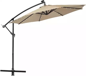 Sombrilla de Jardín Moderna, Semi-Automática, con LED Solar, Tipo Cantilever, para Exteriores - Product Image 1