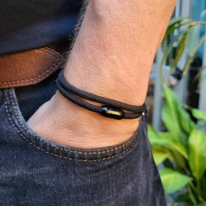 Cá Nhân Tên Dệt Paracord Bện Hải Lý Đôi Bọc Vòng Đeo Tay Với Mạnh Mẽ Từ Clasp Dây Vòng Đeo Tay Cho Nam Giới Và Phụ Nữ