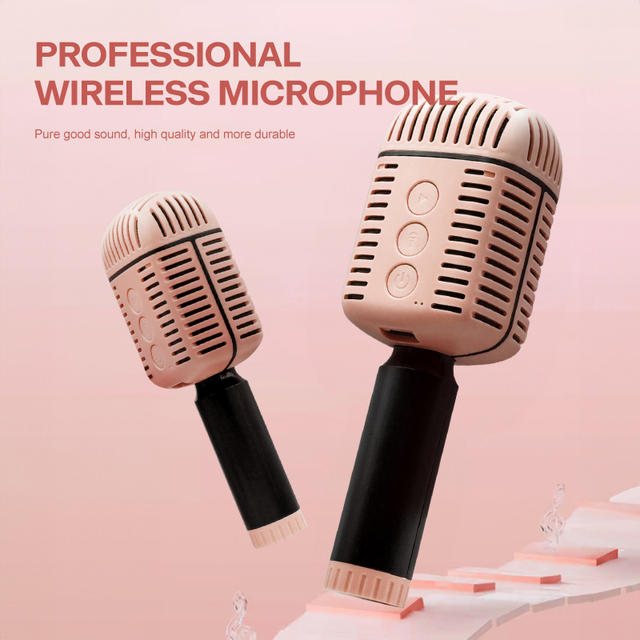 Factory Made Cheapest Mini Microphone Blue Tooth Speaker Karaoke Microphone for Home and Kids Gift Microphone Wireless Speaker
