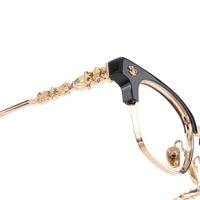 Lunettes de vue de luxe pour femmes, demi-montures noires et dorées, écaille de tortue, transparentes vertes, pour presbytie multifocale
