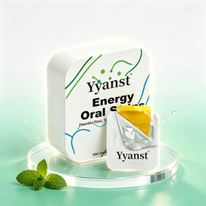 Tiras Orales Energéticas Personalizadas al por Mayor, Caja de Hojalata Blanca con Líneas Azules y Verdes, 30 Unidades, Película de Vitalidad de Disolución Rápida, Suministro a Granel - Product Image 6