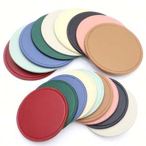 Custom Printing <b>Coffee</b> Cup Mat With Logo Wholesale Blank PU Leather Coaster for Drinks Promotional Gift - Product Image 1