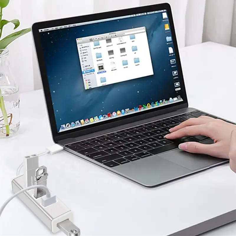 Usb 3.0 Hub 4 Ports For Macbook And Imac And Surface Pro And Notebook Pc And Usb Flash Drives And Mobile Hdd And More