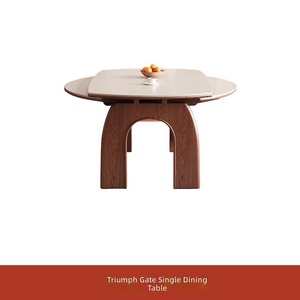 Mesa Redonda de Piedra Sinterizada Estilo Francés Vintage Personalizada con Base <span class=keywords><strong>Arco</strong></span> del <span class=keywords><strong>Triunfo</strong></span> para Villa de Lujo - Product Image 3