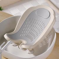 Transat de bain pour bébé avec design à jambes séparées, appui-tête en TPE souple, ventouses puissantes, séchage rapide, pliable, rangement suspendu, nouveau-né, OEM