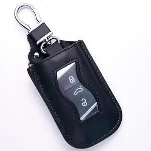 Valentine Gift For Men Custom Leather Car Key Cover Best Car Key Bag Genuine Leather Smart Key Holder Leather Pouch