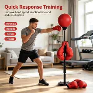 Appareil d'entraînement de fitness réglable à ressort pour la maison, équipement de sport, ballon de boxe sur pied - Product Image 1