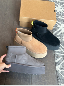 <span class=keywords><strong>Botas</strong></span> Clásicas de Invierno para Mujer, con Estampado de Leopardo, Forro de Piel de Oveja, de Cuero Vacuno Genuino, Planas/Gruesas, Estilo Slip-On - Product Image 6