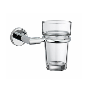 Glass Cup Holder Zinc Alloy Base Chrome Wall Mounted <b>Bathroom</b> <b>Accessories</b> for Hotel <b>Bathroom</b> - Product Image 1