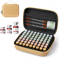 Étui à peptides 1-33ML, Organisateur de peptides 63 compartiments avec poche en filet, Inserts pour étui à peptides, Étui de voyage entièrement protecteur