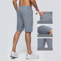 Shorts Deportivos de Secado Rápido, Transpirables, de Nylon y Spandex, Cintura Media, con Bolsillos Laterales, para Verano, Venta al Por Mayor