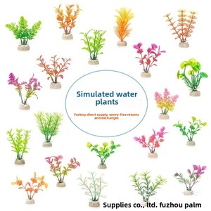 Décoration d'aquarium en résine colorée avec de petites plantes artificielles en sachets - Product Image 2