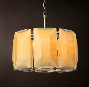 Lustre moderne en albâtre <span class=keywords><strong>Cora</strong></span>, lampes suspendues de luxe dorées, luminaire suspendu en marbre pour salon - Product Image 5