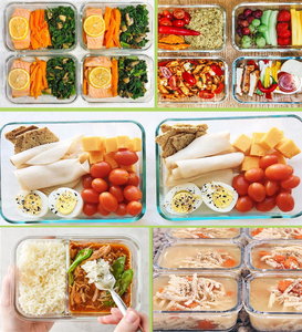 Reihey 28 Oz Portable Grand Récipients Ronds en Verre Bols de Stockage au Congélateur Verre Alimentaire pour la Préparation des Repas pour Adulte avec Lot de 5 Cuisine RH - Product Image 5