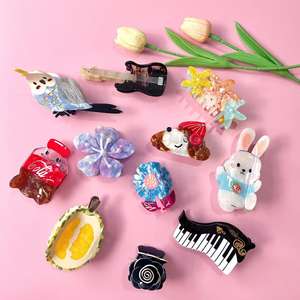 QianJin personalizzabile elegante acetato acrilico eco-friendly Fashion per capelli da donna con Logo personalizzato - Product Image 1