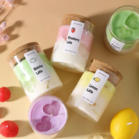 Bougie en cire de soja parfumée au matcha, faite à la main, LANJO RTS, étiquette personnalisée, vente en gros, longue durée de combustion, écologique, décoration d'intérieur de luxe