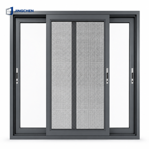 Fenêtre à persiennes horizontales coulissantes en alliage d'aluminium JINCHEN, à rupture de pont thermique, <span class=keywords><strong>double</strong></span> <span class=keywords><strong>vitrage</strong></span>, insonorisée, isolation thermique, écoénergétique - Product Image 3