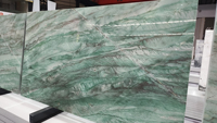 Quartzite vert Da Vinci pour carreaux muraux, dalle de marbre vert, table basse en marbre vert, table à manger, dalle de pierre vert émeraude de luxe