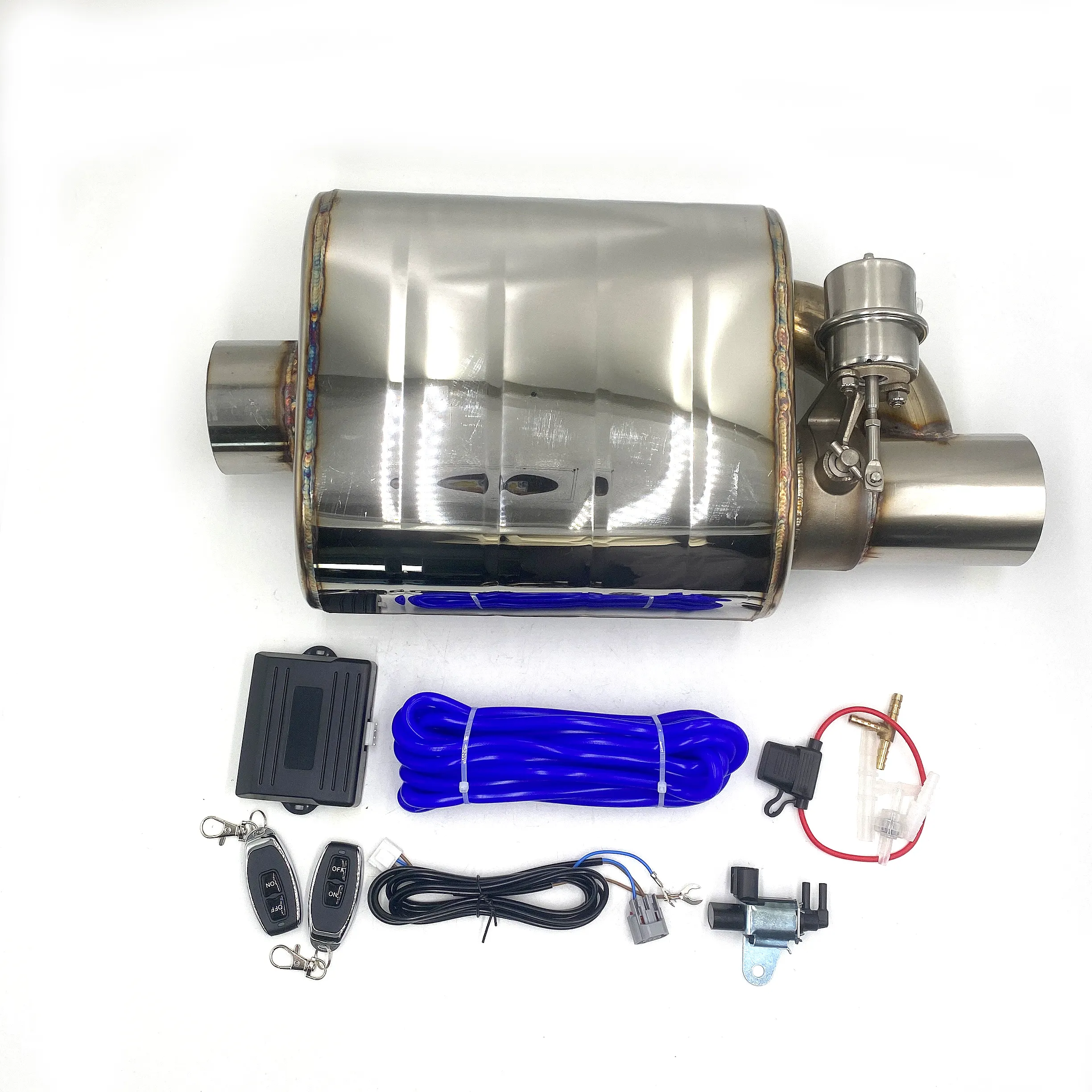 Car Valve Exhaust Pipe Vacuum Pump Variable Mufflers Stainless Steel Universal 51/63/76mm With Remote Control Muffler