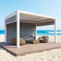 Aluminium Ausziehbare Umweltfreundliche Pergola Terrasse Pavillon Garten Hinterhof Verstellbares Dach Wasserdicht Party Event Natur