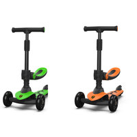 Trottinette pliable 3-en-1 pour enfants avec barre de poussée, vélo d'équilibre 5-en-1, trottinette pas chère, jouet pour enfant, trottinette 3 roues avec siège