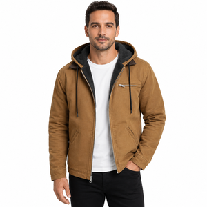 Meistverkaufte Einfarbige Reißverschluss-Bomberjacke für Winter Casual Arbeitskleidung mit Isoliertem Futter - Product Image 1