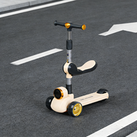 Trottinette en plastique pour enfants, trois roues, pliable, hauteur réglable, avec musique, jouet pour enfant