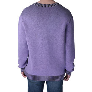 2025 O-Neck Jacquard Pull Net Violet Hommes Plein Hiver Hommes Pull 2023 - Product Image 3