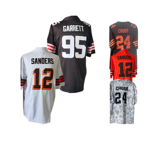 Nieuwe gestikte American Football shirts groothandel goedkoop 4 Watson 12 Shedeur Sanders 95 Garrett 24 Chubb geborduurde sport shirts - Product Image 5