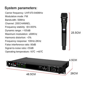 AD4D-3 UHF <b>Wireless</b> <b>Microphone</b> System Wholesale – 200CH 512-690MHZ 25mW Output 2-Channel Receiver OEM Ready for Bulk Order - Product Image 4