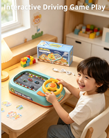 Jouet simulateur de course de voiture pour enfants avec volant, jeu éducatif d'aventure de course de voitures électroniques pour les tout-petits