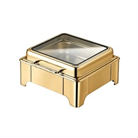 Liantong Fabrikneues Design Elektrischer Quadratischer Edelstahl-Speisenwärmer für Hotelbuffets, 6 Liter Chafing Dish